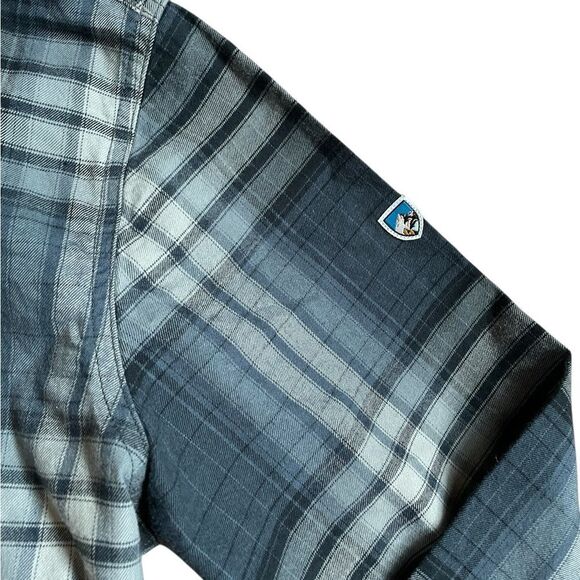KUHL Fugitive Flannel Button Down Shirt Blue Size Large - Picture 3 of 7